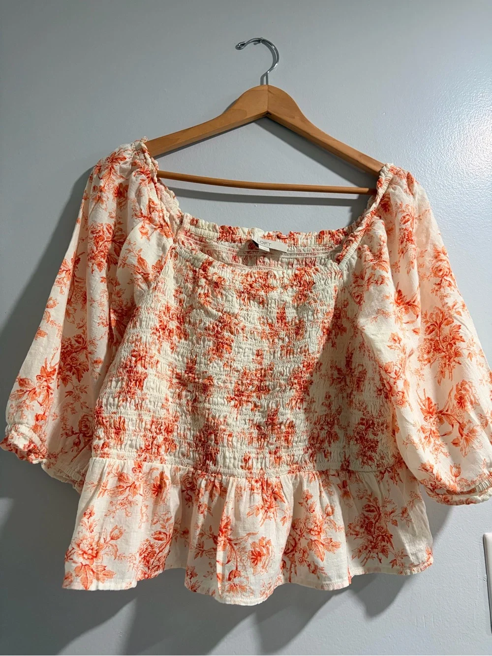 LOFT smocked bodice